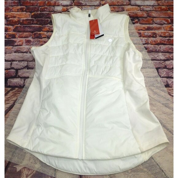 Baleaf Womens Water-Resistant White Puffer Vest Zip Front High Collar Sorona Aur - Picture 1 of 12
